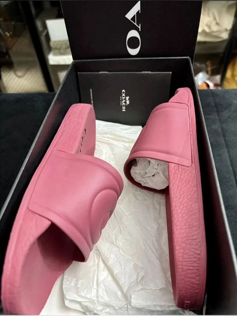 Coach Fuchsia Rubber slides. Size: 7B.